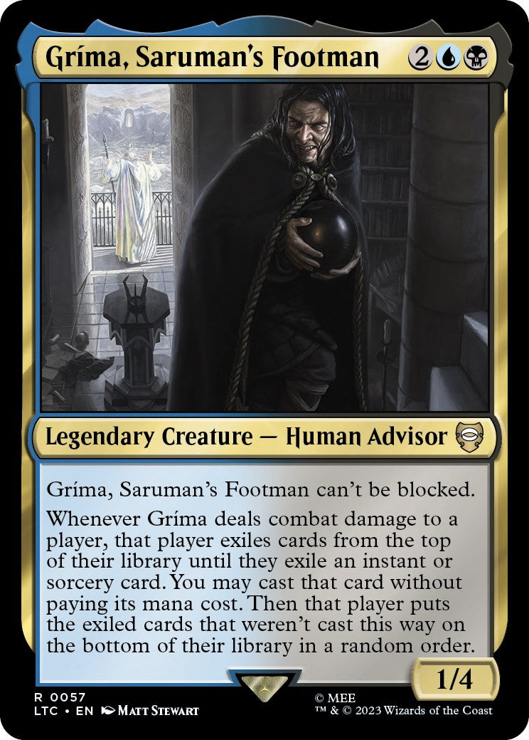 Grima, Saruman's Footman [The Lord of the Rings: Tales of Middle-Earth Commander] | Cards and Coasters CA