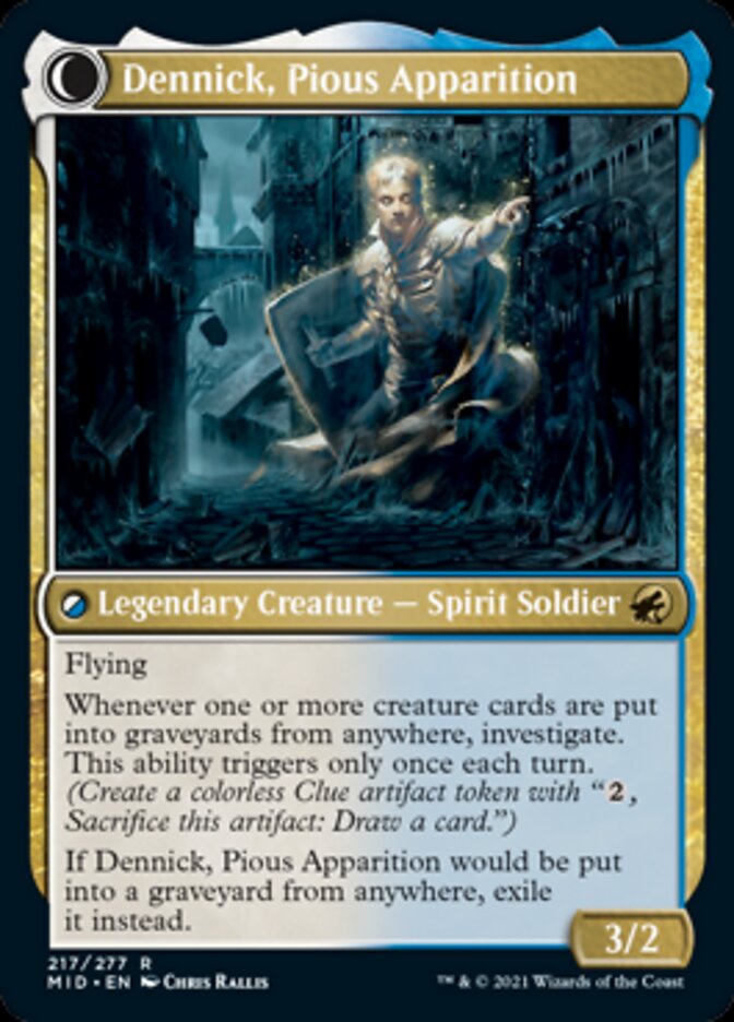 Dennick, Pious Apprentice // Dennick, Pious Apparition [Innistrad: Midnight Hunt] | Cards and Coasters CA