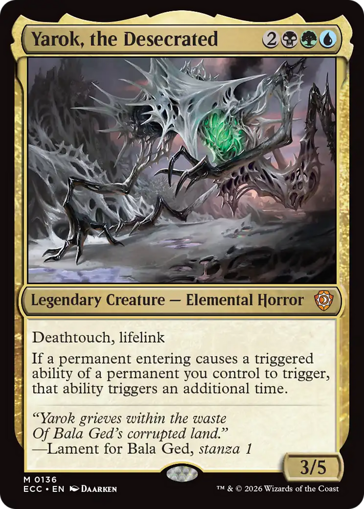 Yarok, the Desecrated [Lorwyn Eclipsed Commander] | Cards and Coasters CA