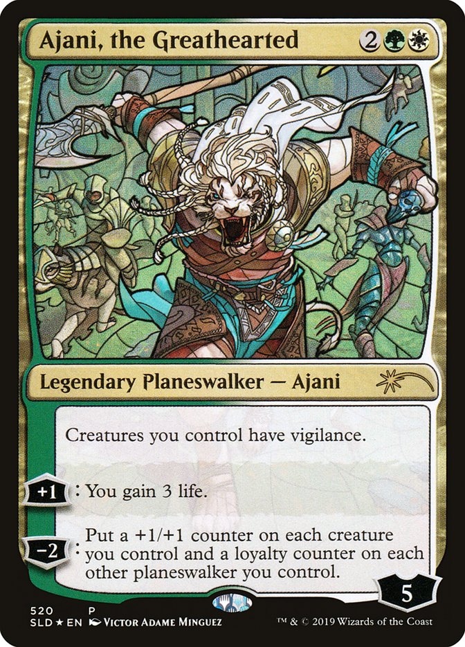 Ajani, the Greathearted (Stained Glass) [Secret Lair Drop Promos] | Cards and Coasters CA