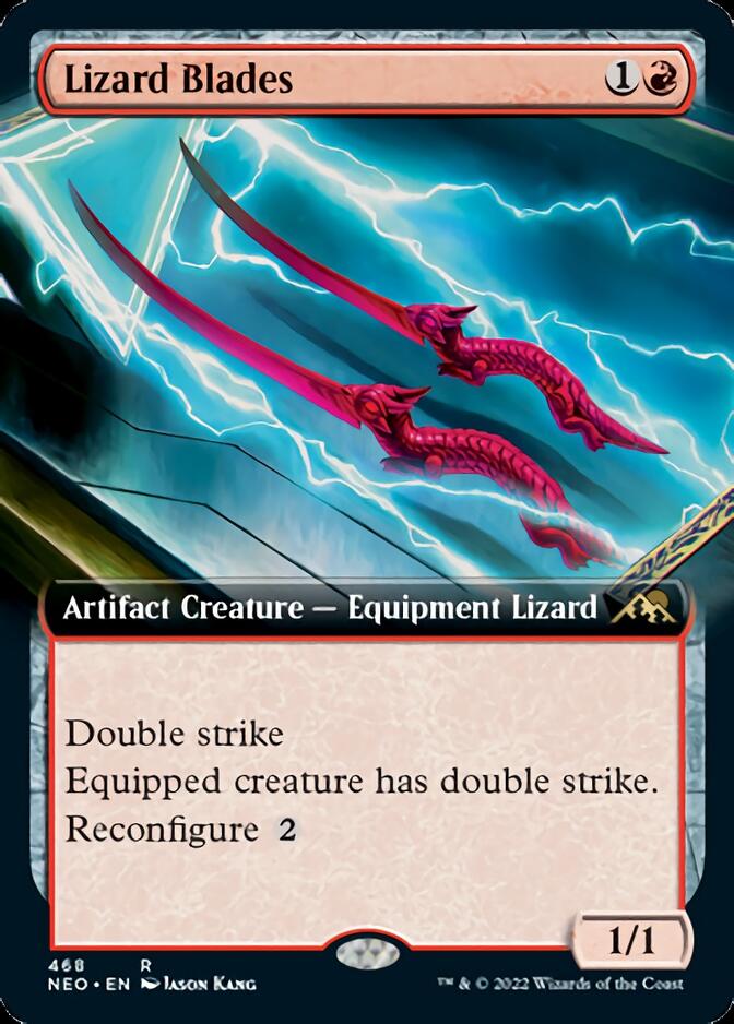 Lizard Blades (Extended Art) [Kamigawa: Neon Dynasty] | Cards and Coasters CA