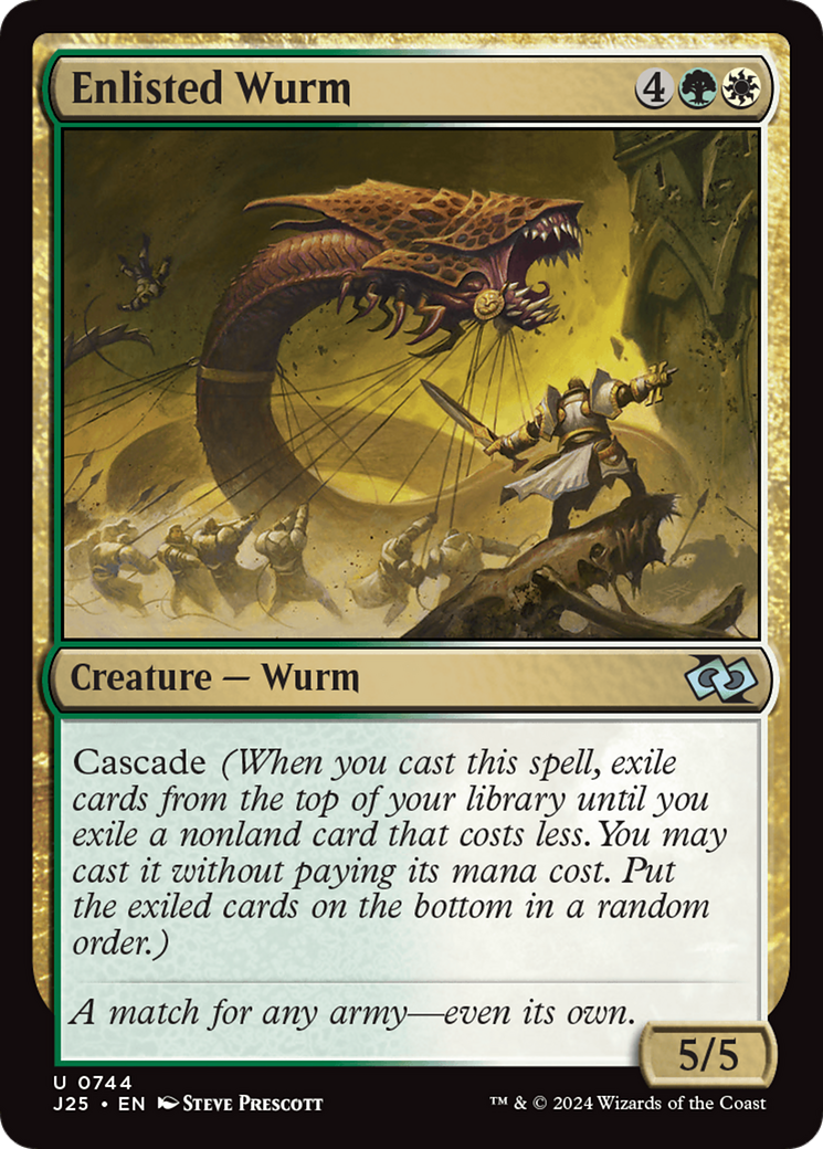 Enlisted Wurm [Foundations Jumpstart] | Cards and Coasters CA