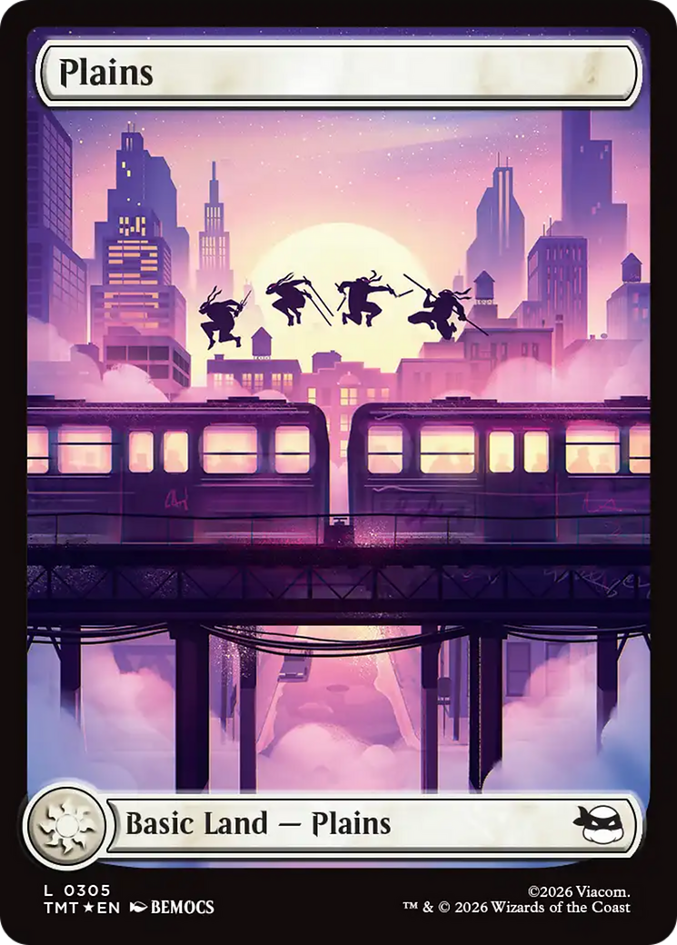 Plains (0305) (Surge Foil) [Teenage Mutant Ninja Turtles] | Cards and Coasters CA