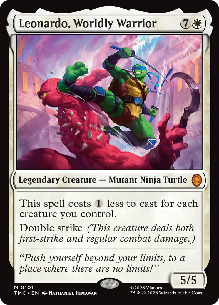 Leonardo, Worldly Warrior [Teenage Mutant Ninja Turtles Commander] | Cards and Coasters CA