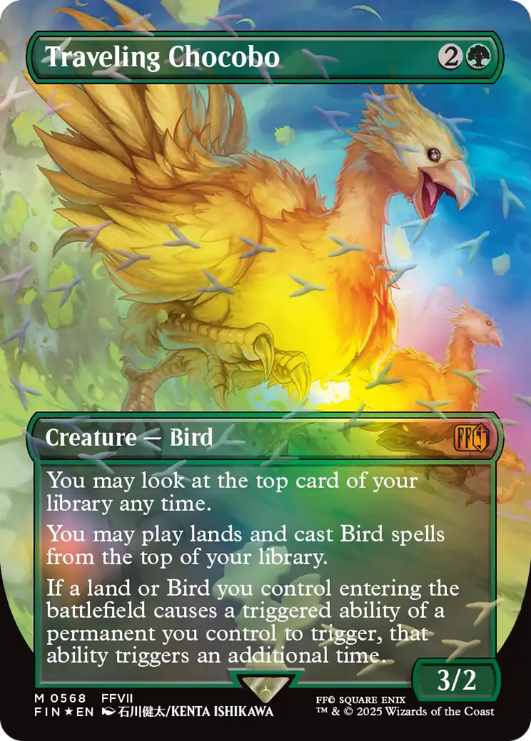 Traveling Chocobo (Borderless) (Chocobo Track Foil) [FINAL FANTASY] | Cards and Coasters CA