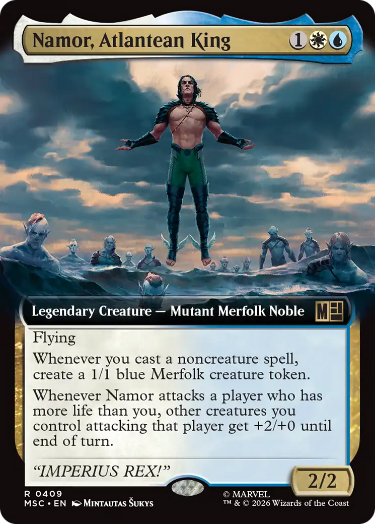 Namor, Atlantean King (Extended Art) [Marvel Super Heroes Commander] | Cards and Coasters CA