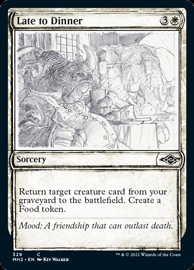 Late to Dinner (Sketch) [Modern Horizons 2] | Cards and Coasters CA