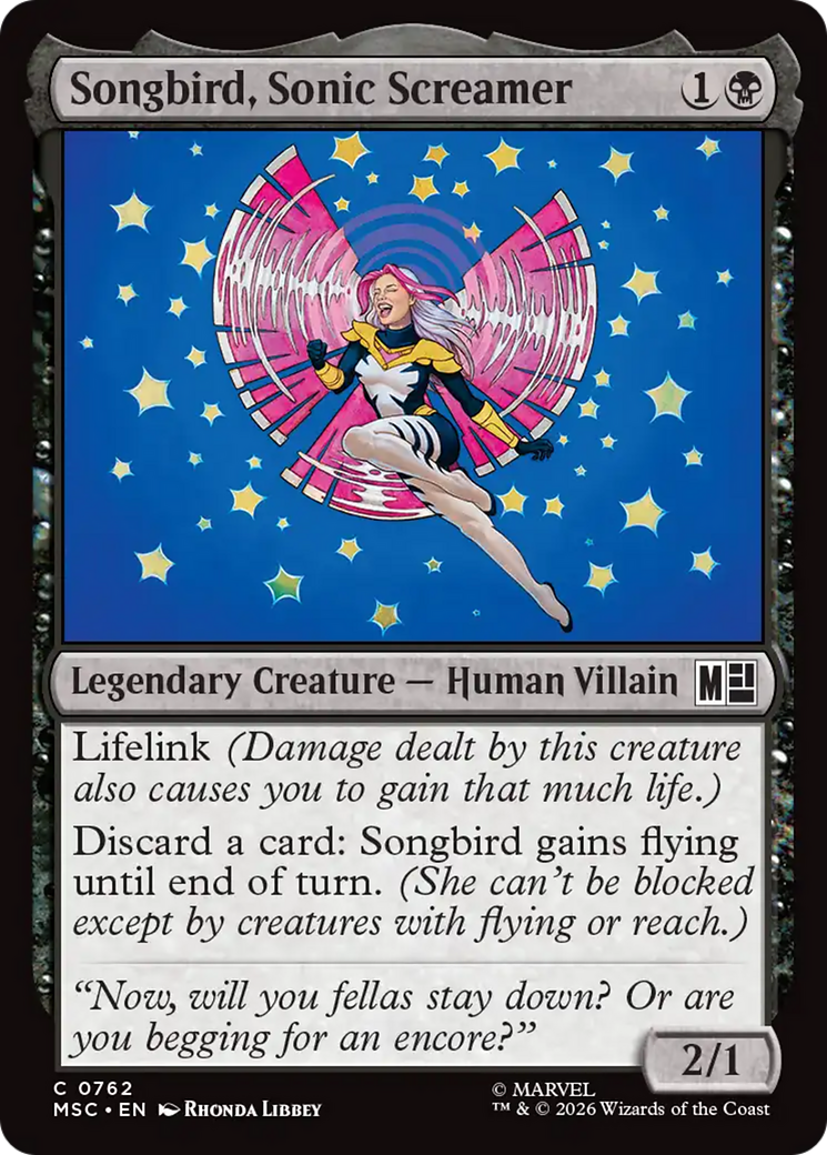 Songbird, Sonic Screamer [Marvel Super Heroes Commander] | Cards and Coasters CA