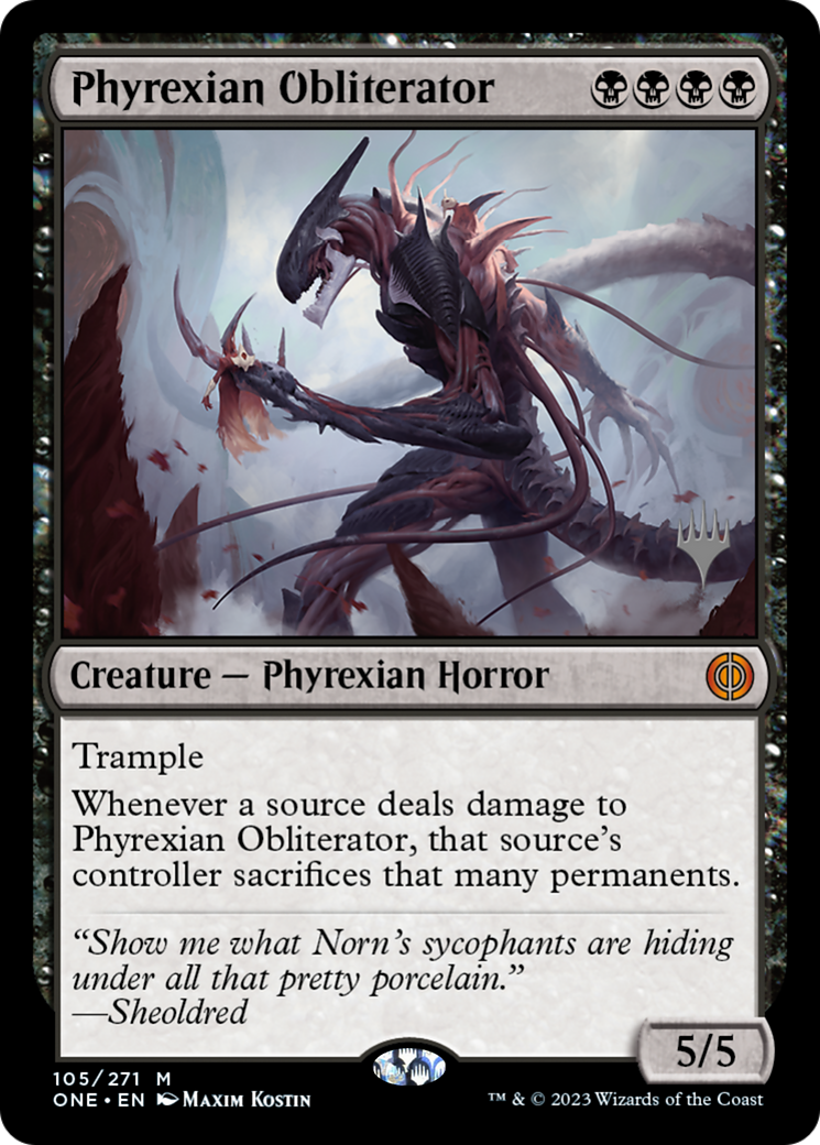 Phyrexian Obliterator (Promo Pack) [Phyrexia: All Will Be One Promos] | Cards and Coasters CA