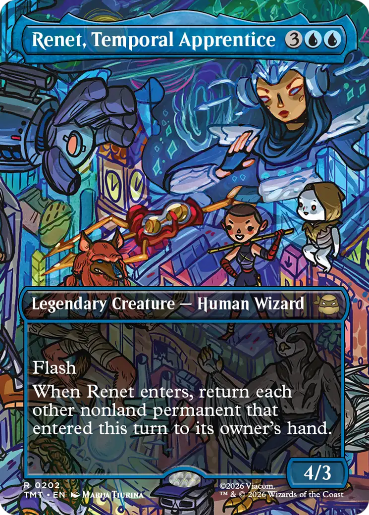 Renet, Temporal Apprentice (Borderless) [Teenage Mutant Ninja Turtles] | Cards and Coasters CA