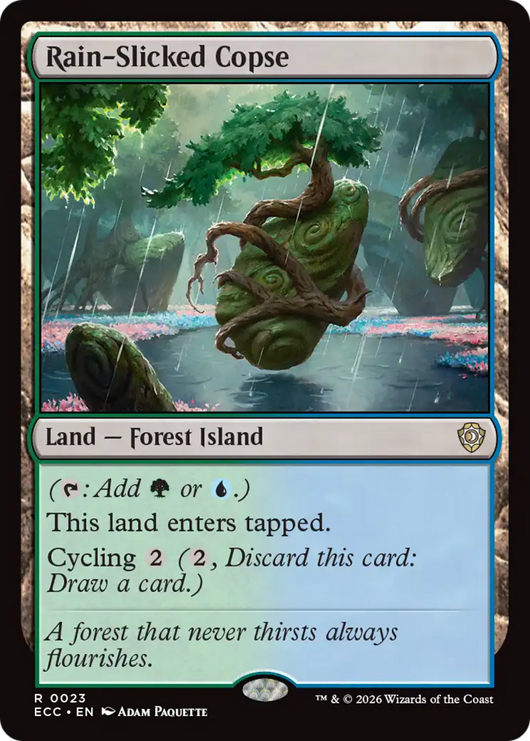 Rain-Slicked Copse [Lorwyn Eclipsed Commander] | Cards and Coasters CA