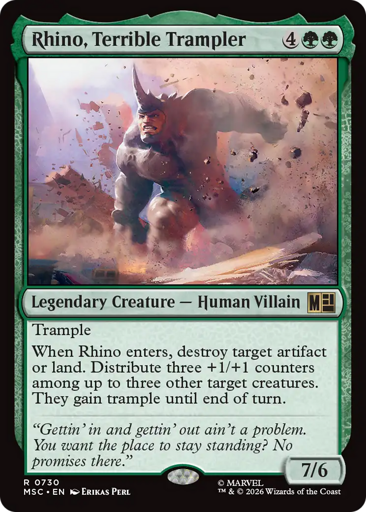 Rhino, Terrible Trampler [Marvel Super Heroes Commander] | Cards and Coasters CA