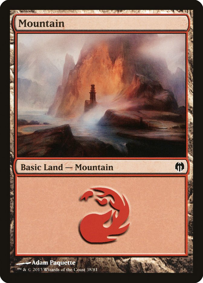 Mountain (38) [Duel Decks: Heroes vs. Monsters] | Cards and Coasters CA