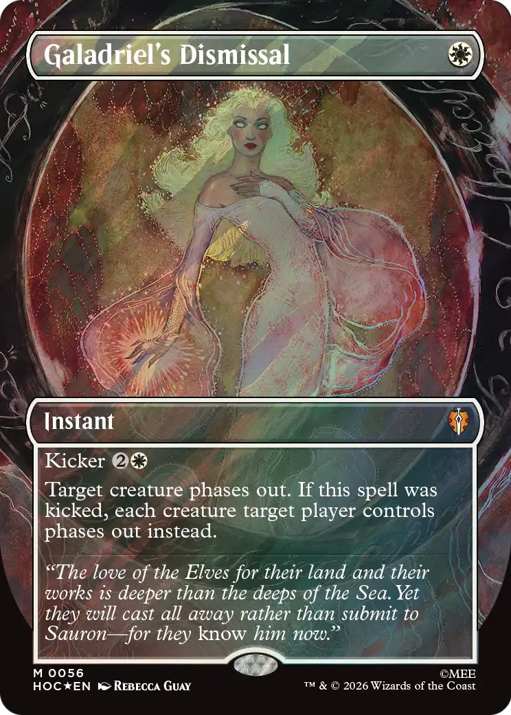 Galadriel's Dismissal (Borderless) (Surge Foil) [The Hobbit: Eternal-Legal] | Cards and Coasters CA