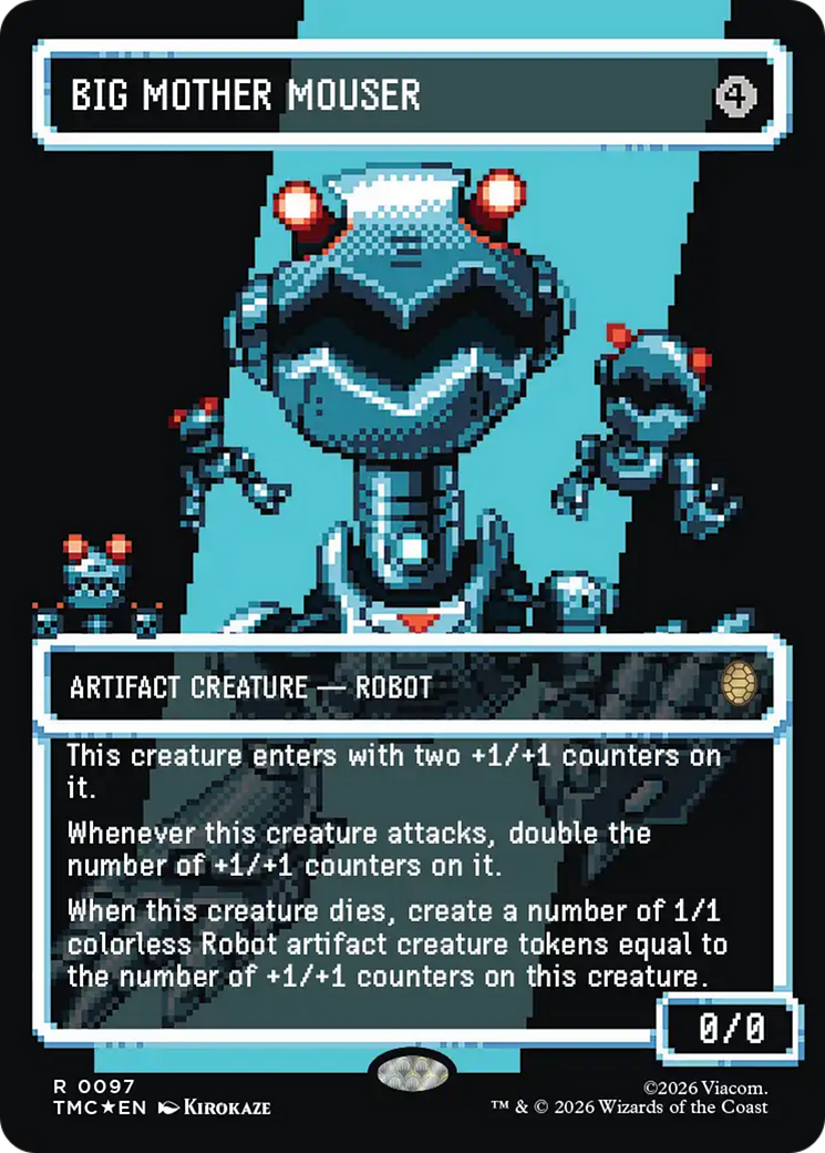 Big Mother Mouser (Borderless) (Surge Foil) [Teenage Mutant Ninja Turtles Commander] | Cards and Coasters CA