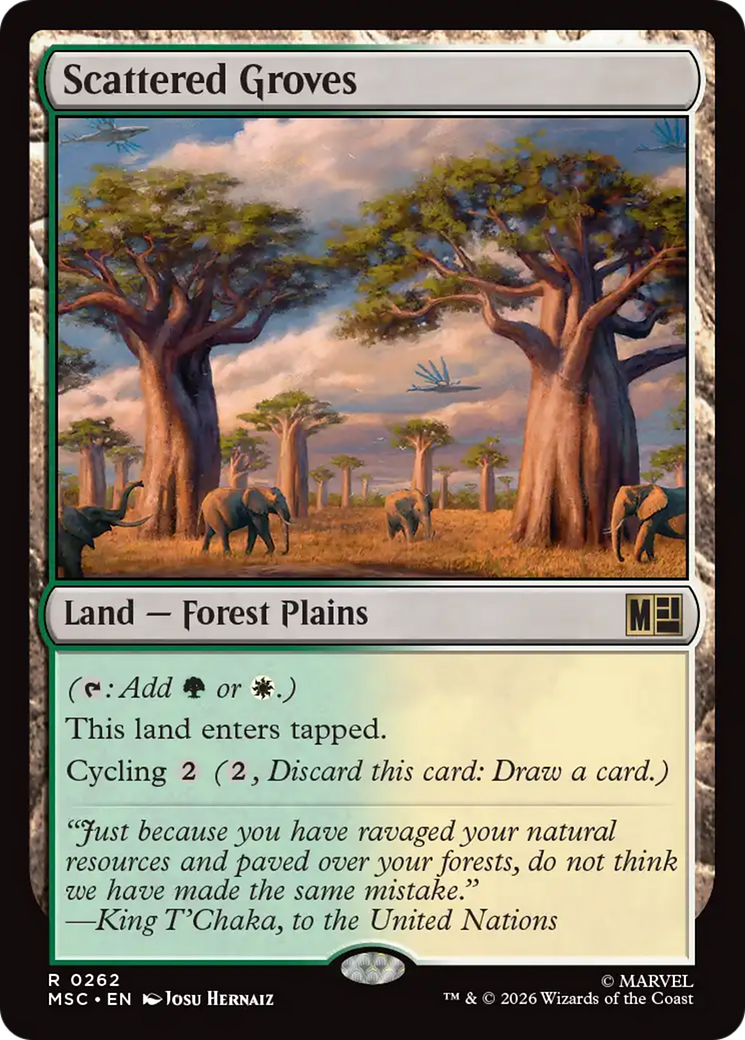 Scattered Groves (Surge Foil) [Marvel Super Heroes Commander] | Cards and Coasters CA