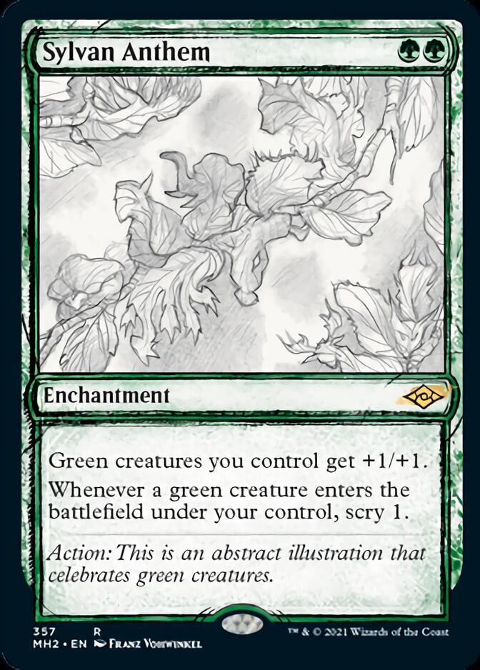 Sylvan Anthem (Sketch) [Modern Horizons 2] | Cards and Coasters CA