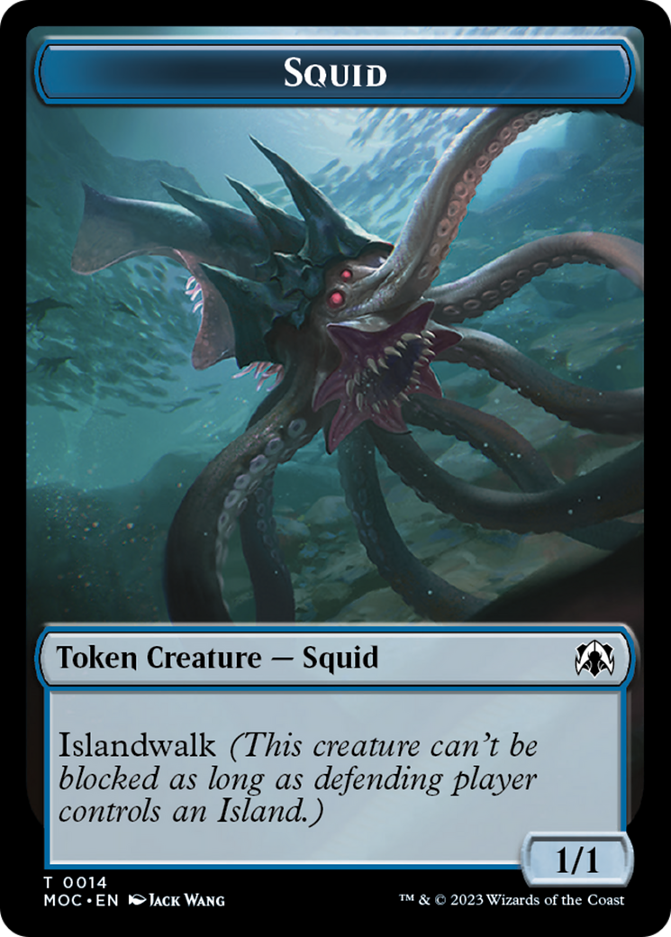 Squid // Human (26) Double-Sided Token [March of the Machine Commander Tokens] | Cards and Coasters CA