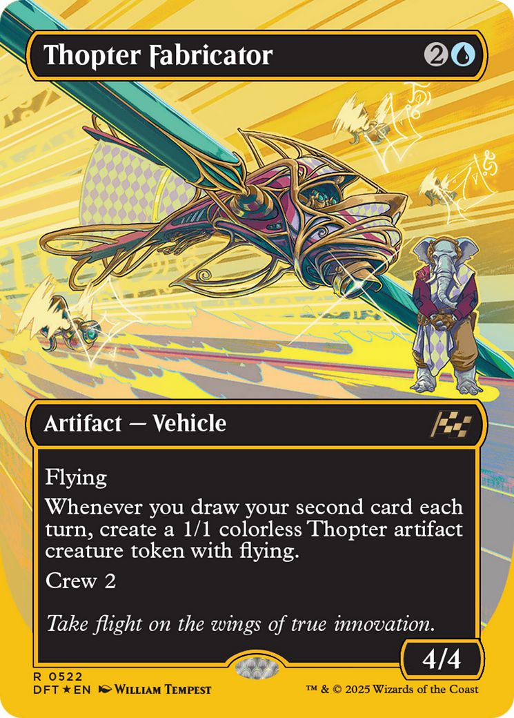 Thopter Fabricator (Borderless) (First-Place Foil) [Aetherdrift] | Cards and Coasters CA