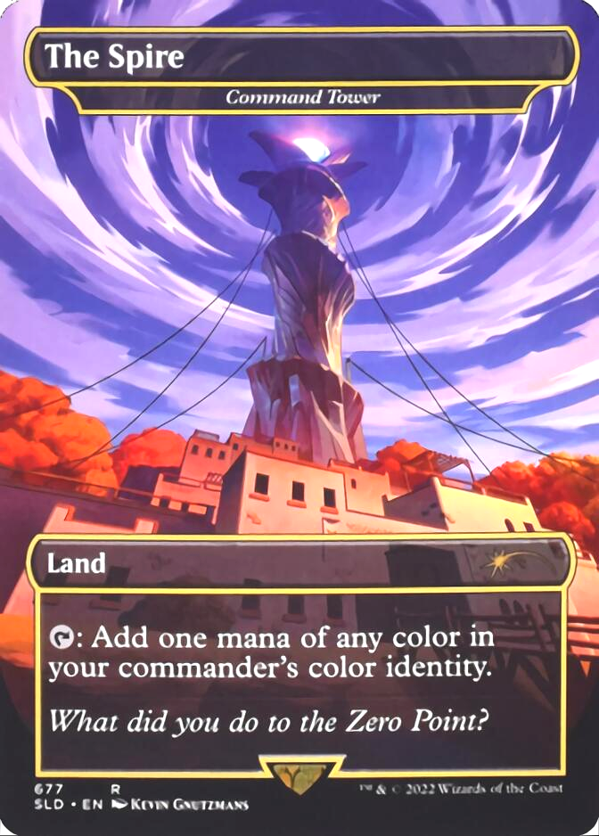 Command Tower - The Spire (Borderless) [Secret Lair Drop Promos] | Cards and Coasters CA