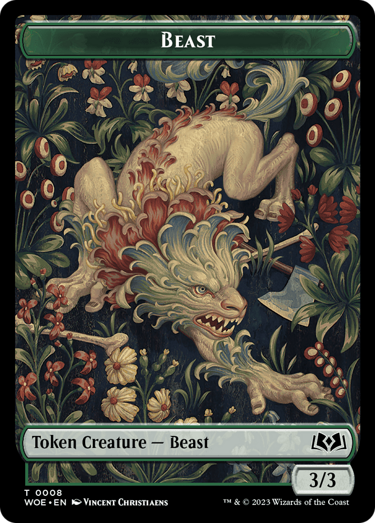 Beast // Food (0011) Double-Sided Token [Wilds of Eldraine Tokens] | Cards and Coasters CA