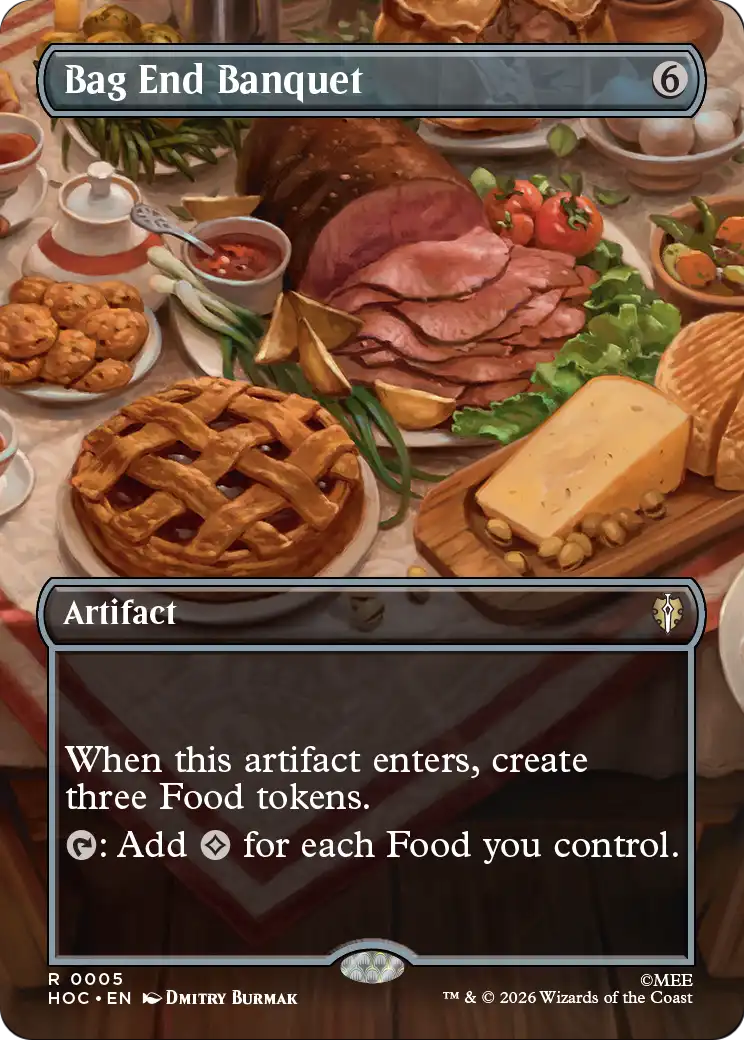 Bag End Banquet (Borderless) [The Hobbit: Eternal-Legal] | Cards and Coasters CA