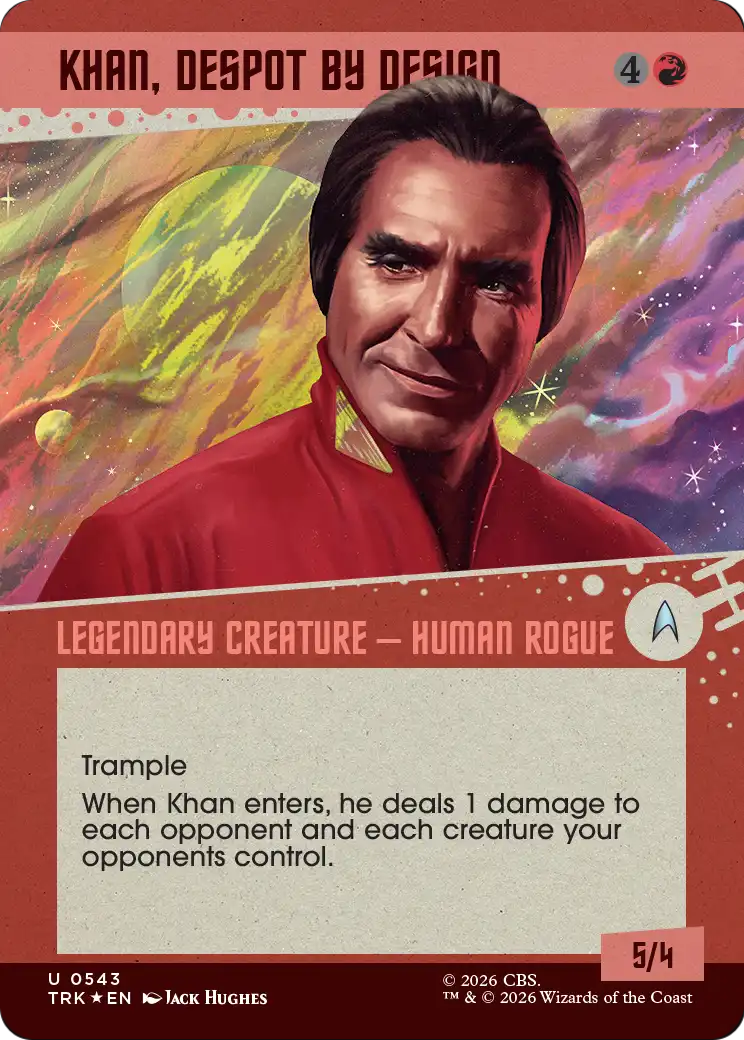 Khan, Despot by Design (Showcase) (Surge Foil) [Star Trek] | Cards and Coasters CA