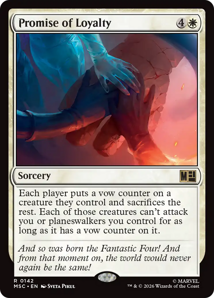 Promise of Loyalty (Surge Foil) [Marvel Super Heroes Commander] | Cards and Coasters CA