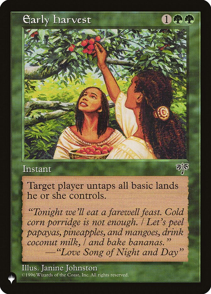Early Harvest [The List] | Cards and Coasters CA