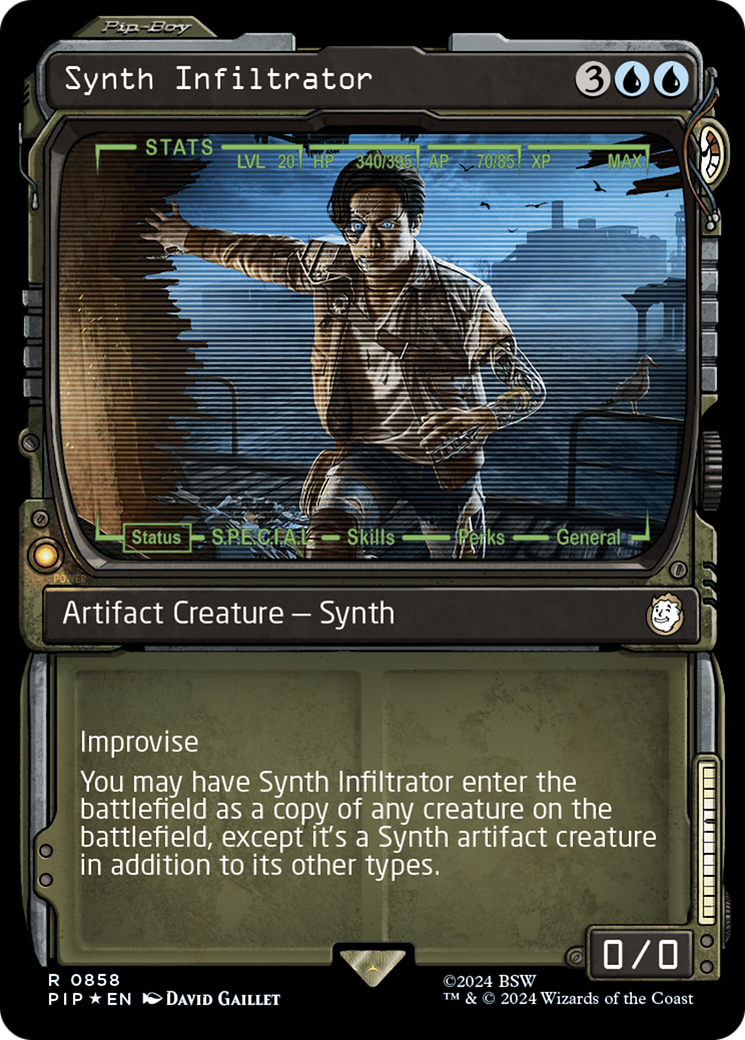 Synth Infiltrator (Showcase) (Surge Foil) [Fallout] | Cards and Coasters CA