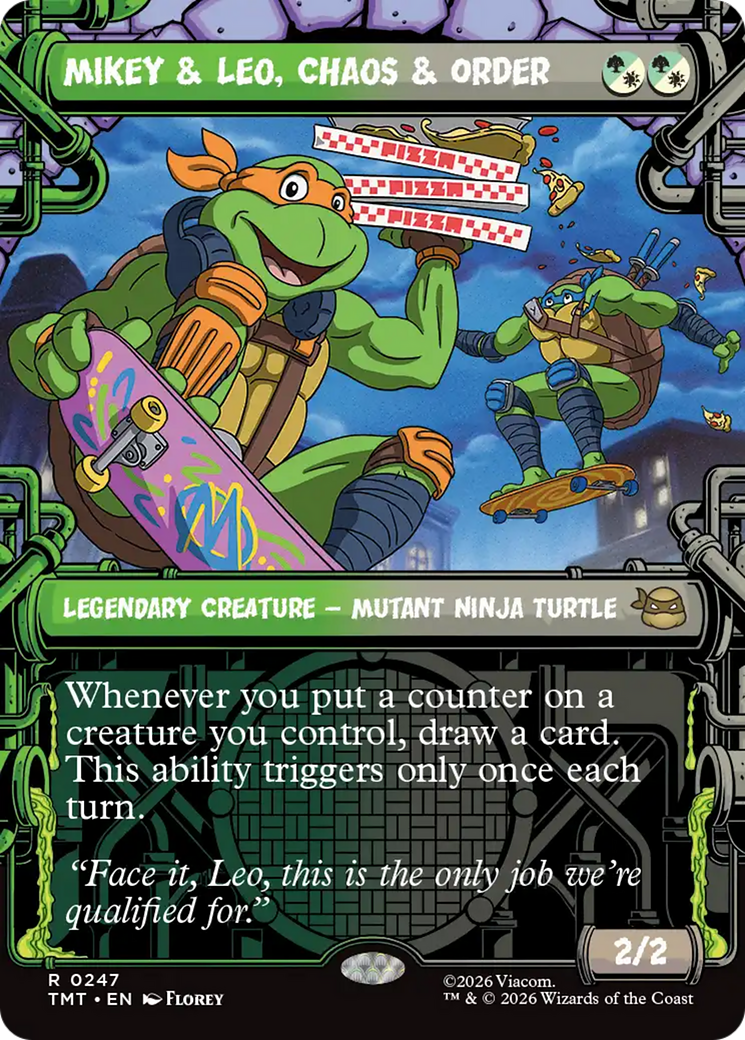 Mikey & Leo, Chaos & Order (Showcase) [Teenage Mutant Ninja Turtles] | Cards and Coasters CA
