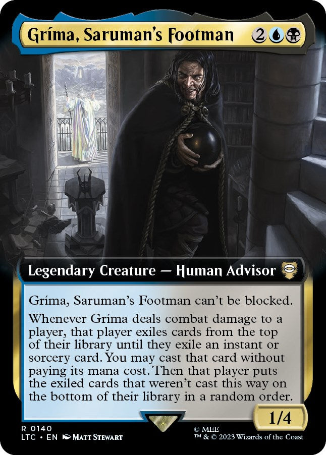 Grima, Saruman's Footman (Extended Art) [The Lord of the Rings: Tales of Middle-Earth Commander] | Cards and Coasters CA