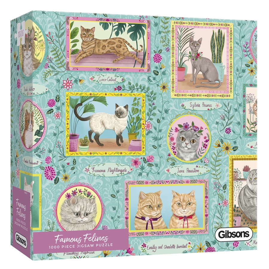Famous Felines 1000 Piece Puzzle | Cards and Coasters CA