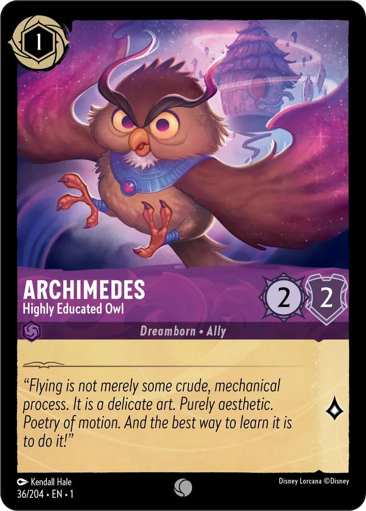 Archimedes - Highly Educated Owl (36/204) [The First Chapter] | Cards and Coasters CA