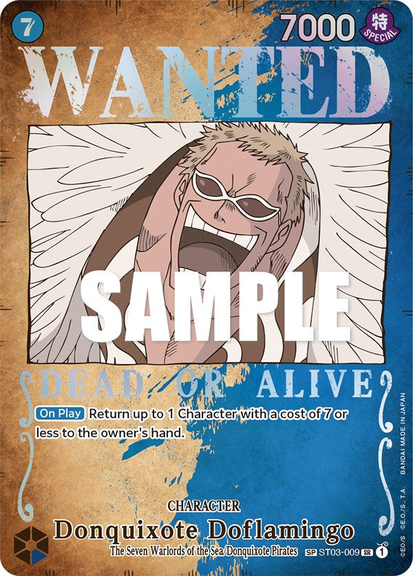 Donquixote Doflamingo (Wanted Poster) [Pillars of Strength] | Cards and Coasters CA