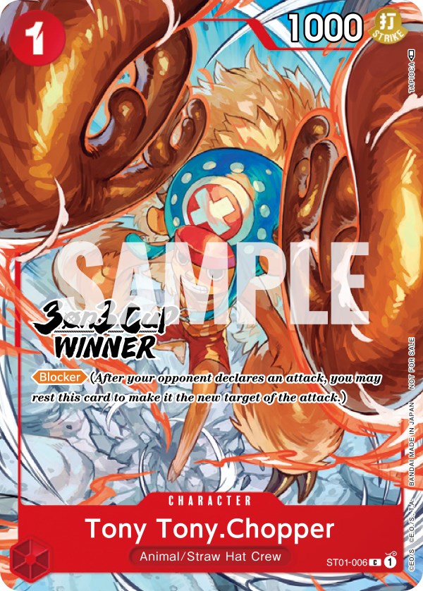 Tony Tony.Chopper (3-on-3 Cup) [Winner] [One Piece Promotion Cards] | Cards and Coasters CA