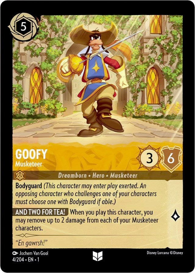 Goofy - Musketeer (4/204) [The First Chapter] | Cards and Coasters CA