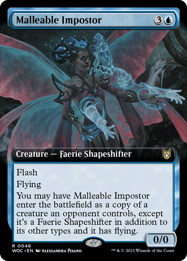 Malleable Impostor (Extended Art) [Wilds of Eldraine Commander] | Cards and Coasters CA