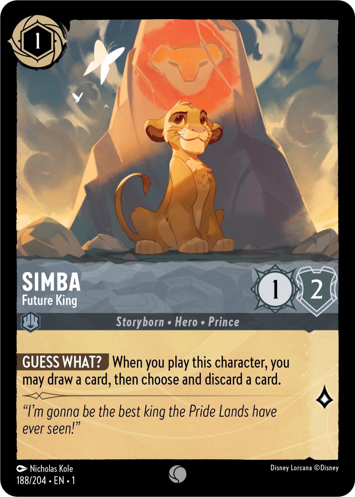 Simba - Future King (188/204) [The First Chapter] | Cards and Coasters CA