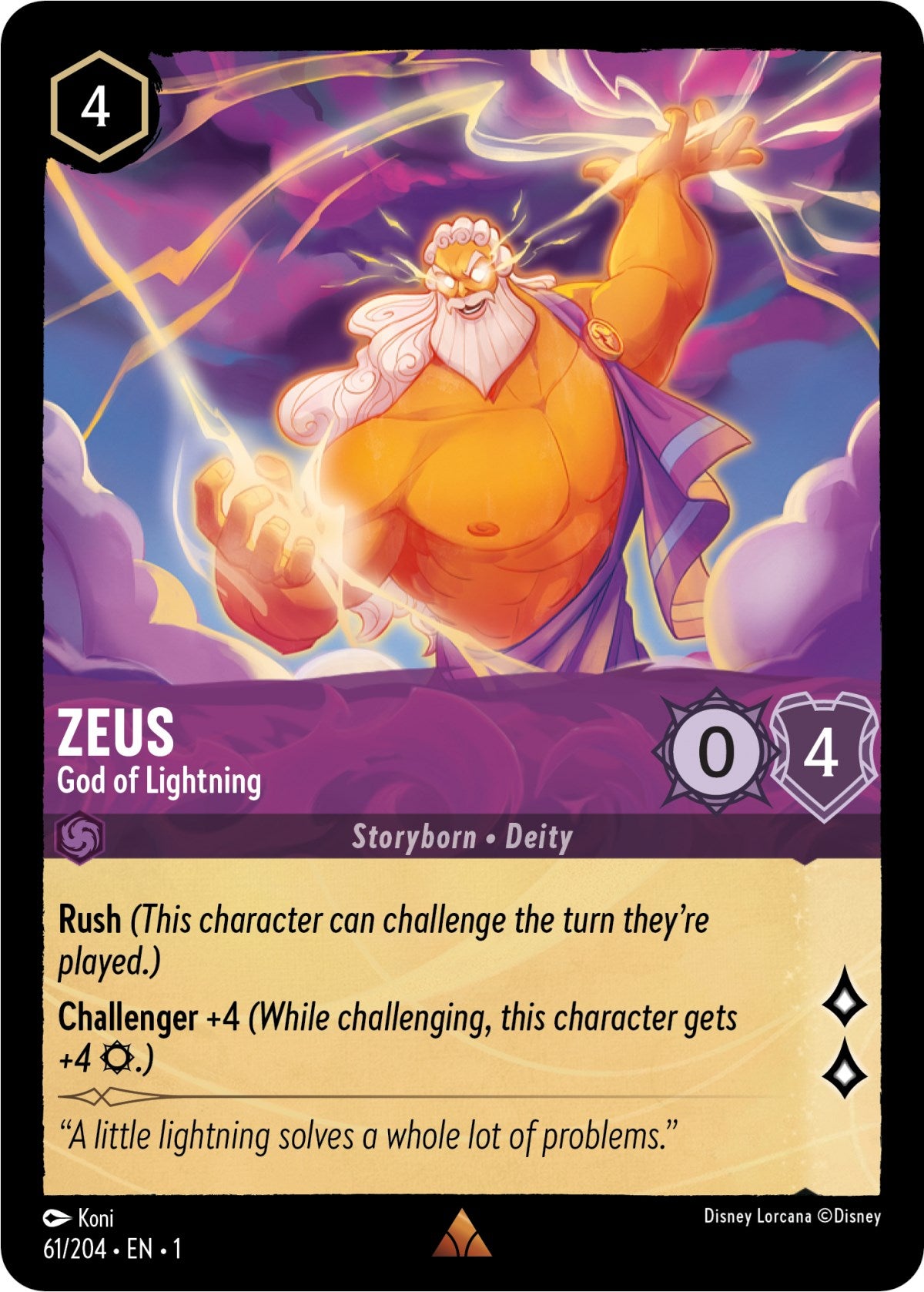 Zeus - God of Lightning (61/204) [The First Chapter] | Cards and Coasters CA