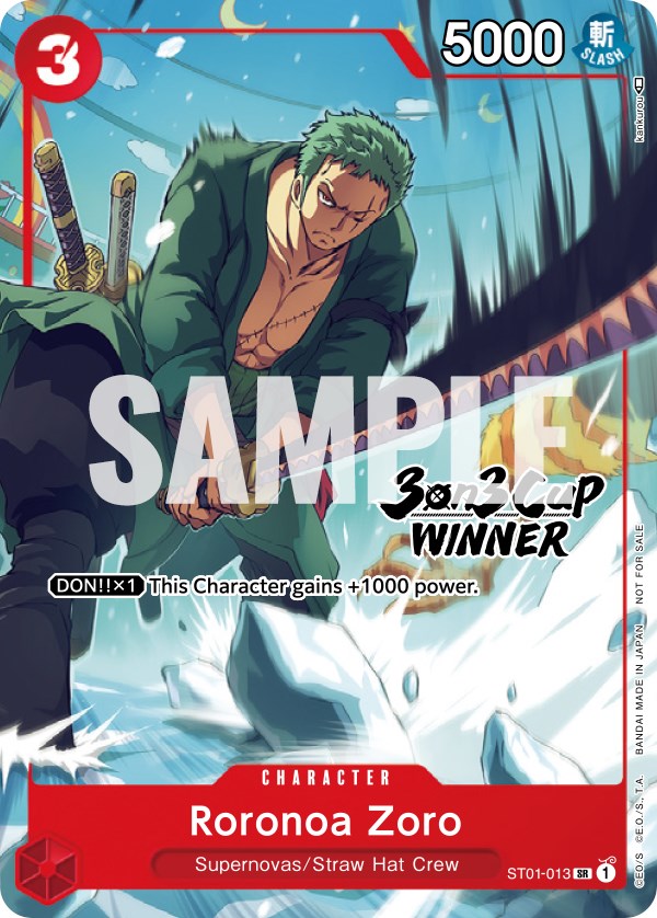 Roronoa Zoro (3-on-3 Cup) [Winner] [One Piece Promotion Cards] | Cards and Coasters CA