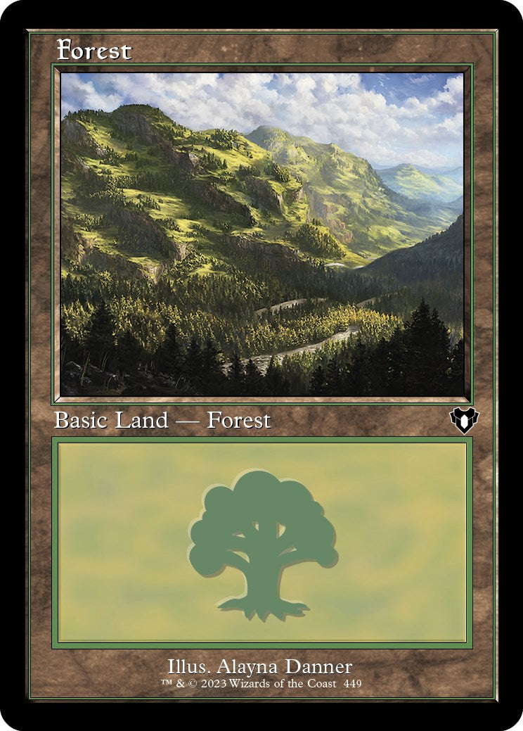 Forest (449) (Retro) [Commander Masters] | Cards and Coasters CA
