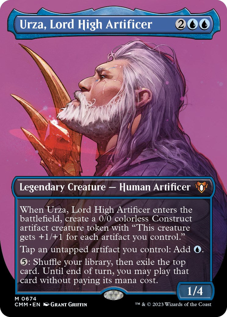 Urza, Lord High Artificer (Borderless Profile) [Commander Masters] | Cards and Coasters CA