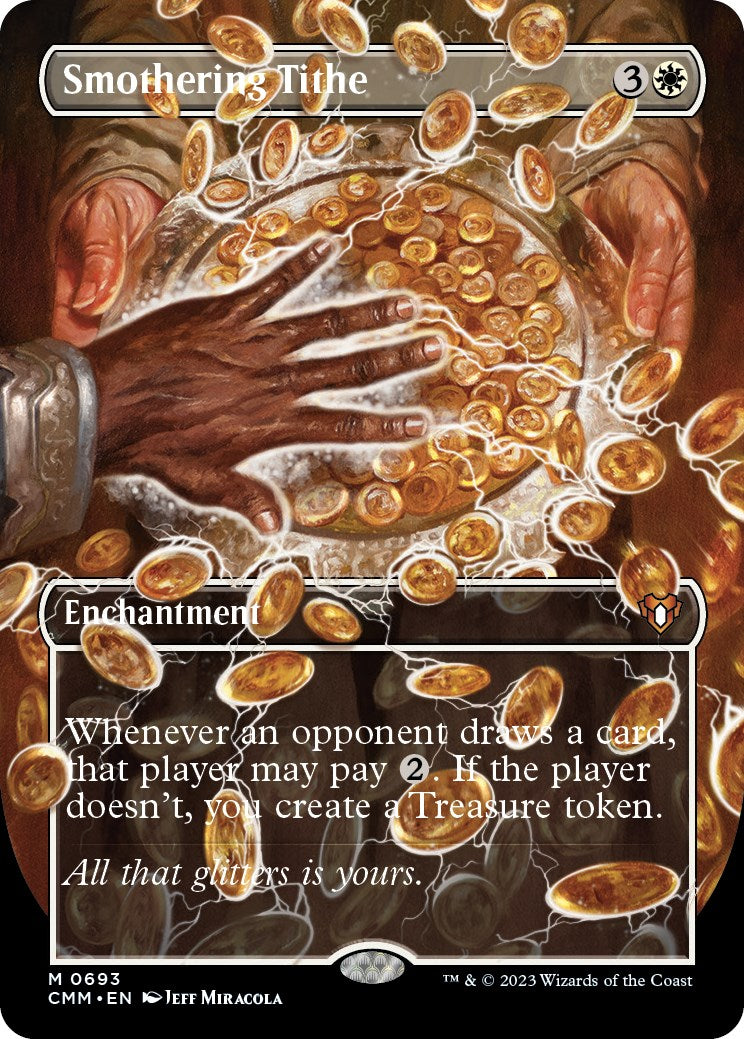 Smothering Tithe (Borderless Alternate Art) [Commander Masters] | Cards and Coasters CA