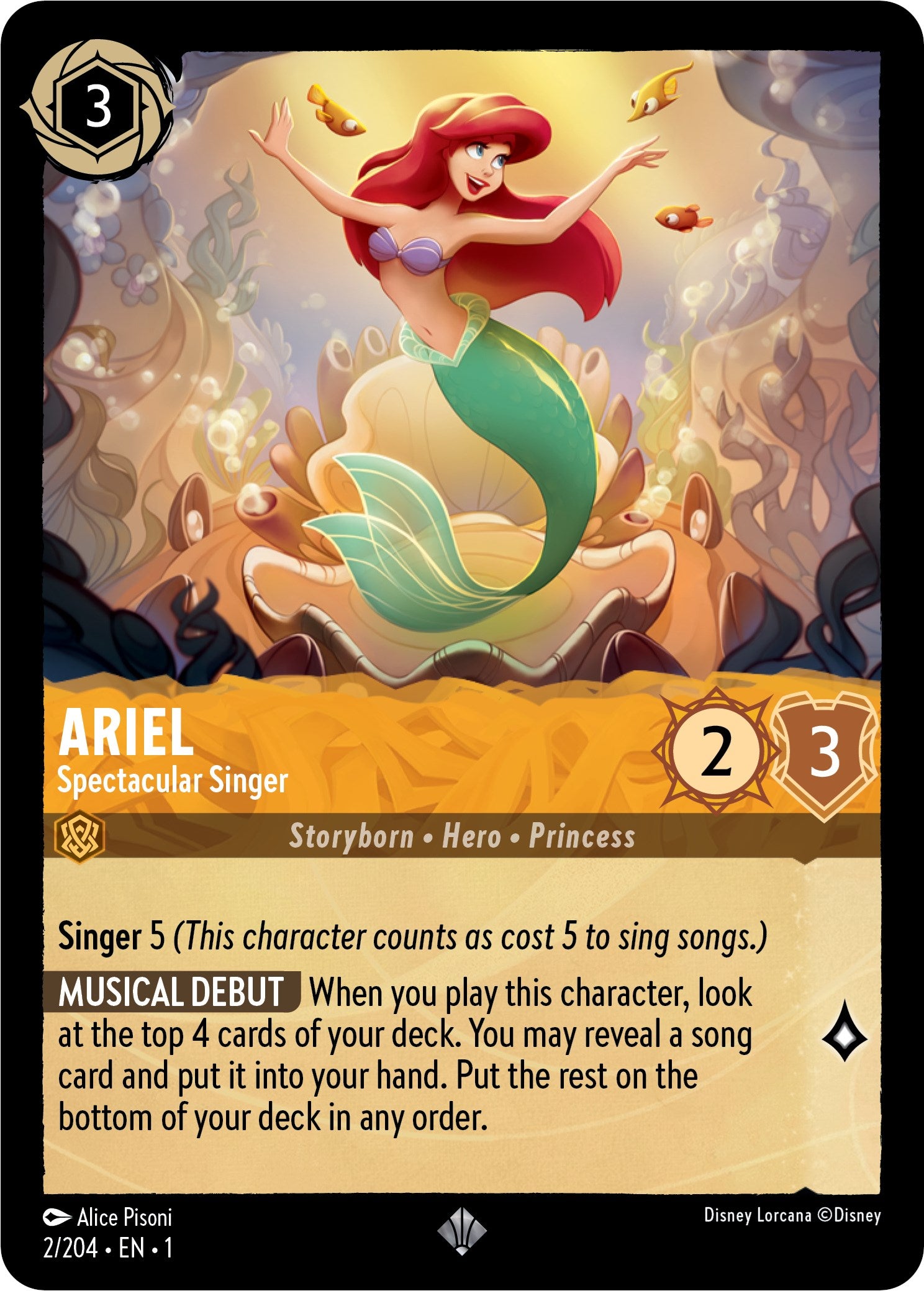 Ariel - Spectactular Singer (2/204) [The First Chapter] | Cards and Coasters CA