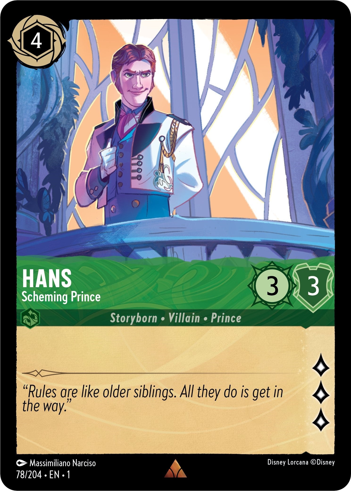 Hans - Scheming Prince (78/204) [The First Chapter] | Cards and Coasters CA