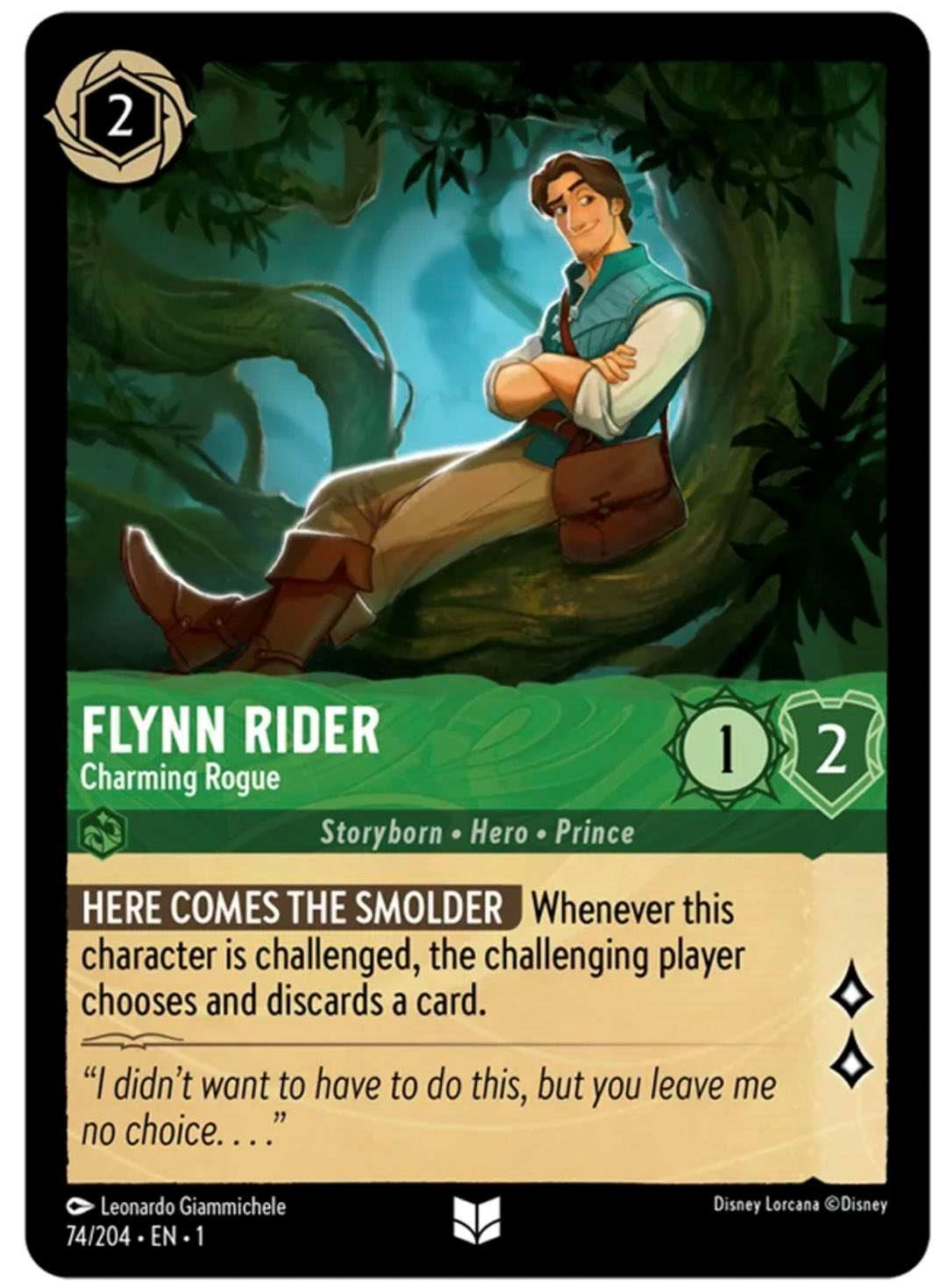 Flynn Rider - Charming Rogue (74/204) [The First Chapter] | Cards and Coasters CA