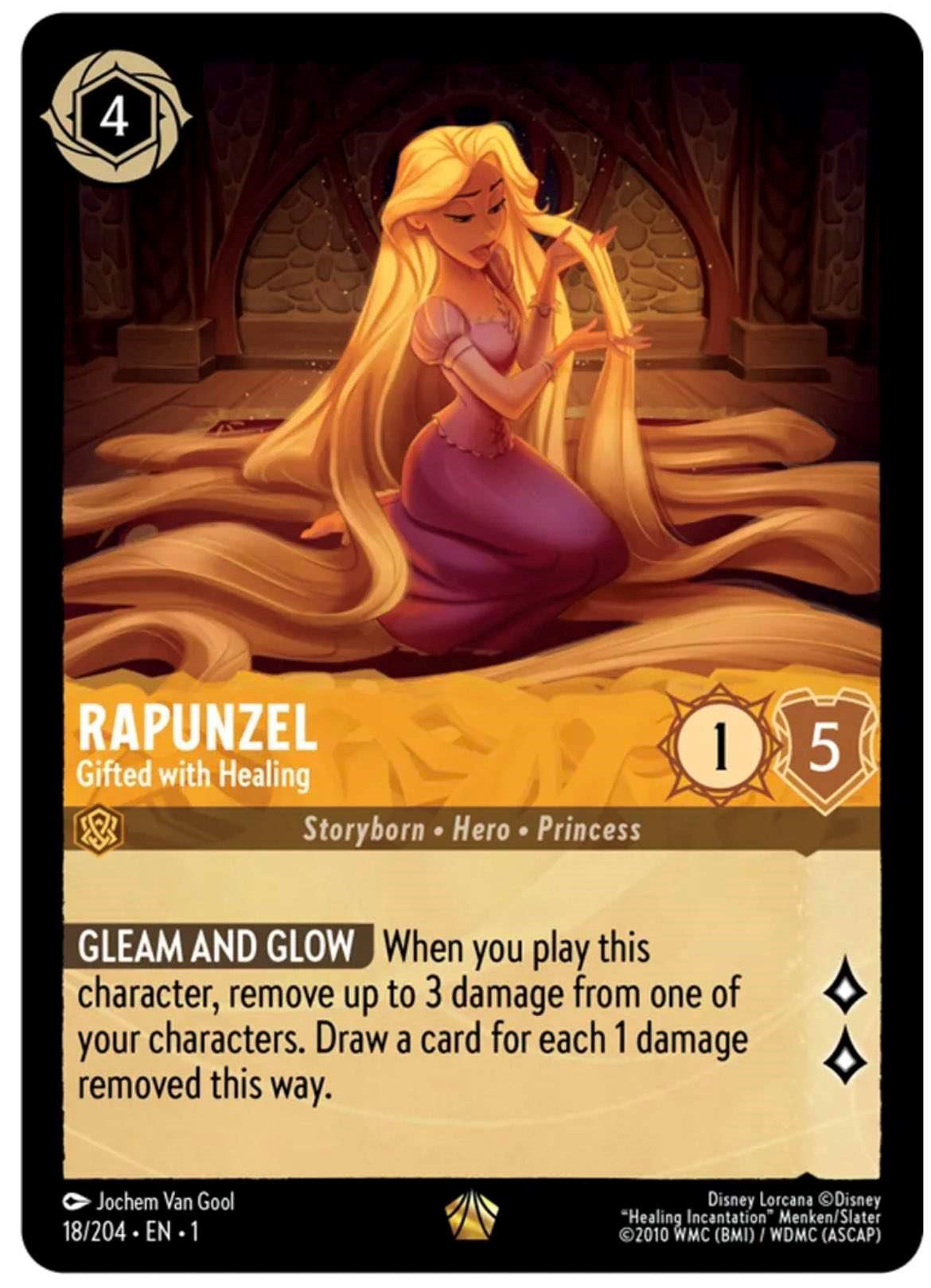 Rapunzel - Gifted with Healing (18/204) [The First Chapter] | Cards and Coasters CA