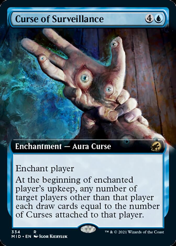 Curse of Surveillance (Extended Art) [Innistrad: Midnight Hunt] | Cards and Coasters CA