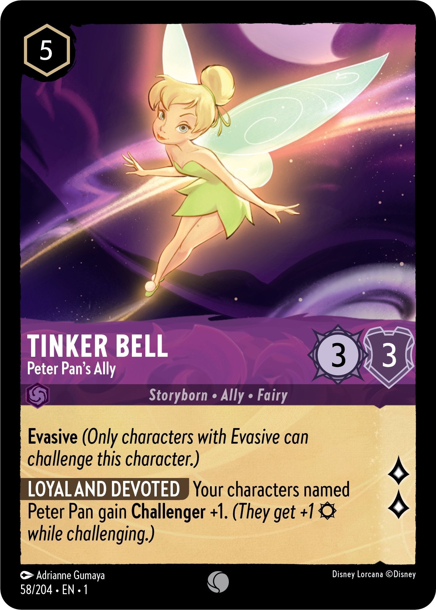 Tinker Bell - Peter Pan's Ally (58/204) [The First Chapter] | Cards and Coasters CA